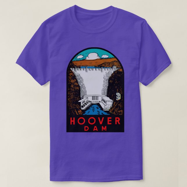 T-shirt Vintage voyage du barrage Hoover (Design devant)