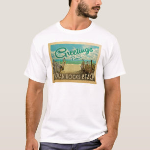 T-shirt Vintage voyage indien de plage de roches