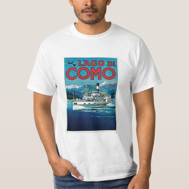 T-shirt Vintage voyage Lago Di Como Italie (Devant)