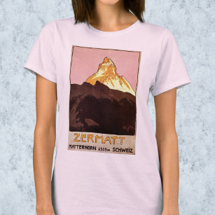 T-shirt Vintage voyage, Matterhorn Mountain, Suisse