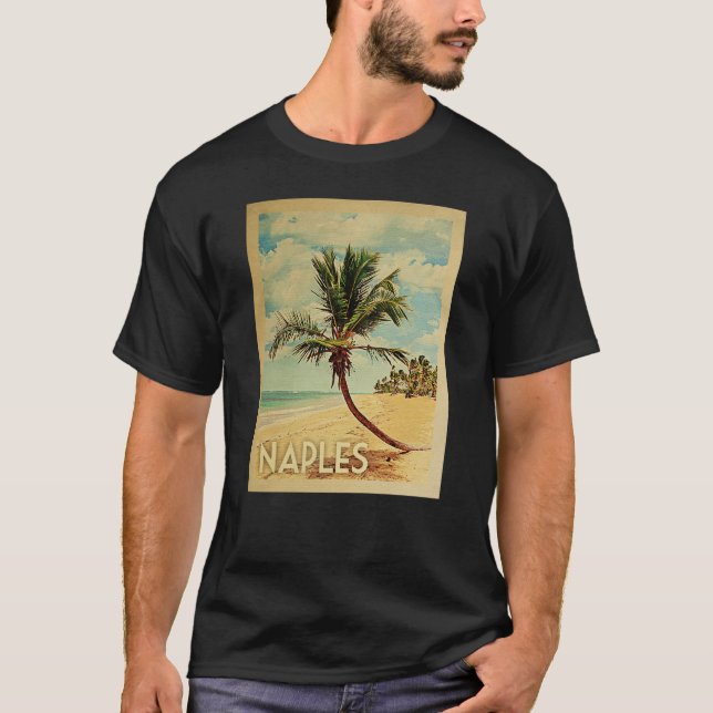 T-shirt Vintage voyage Naples - Plage (Devant)