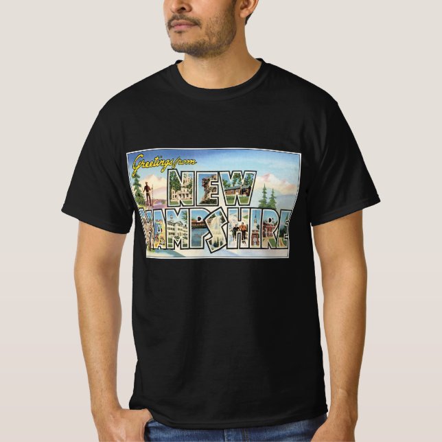 T-shirt Vintage voyage, salutations du New Hampshire (Devant)
