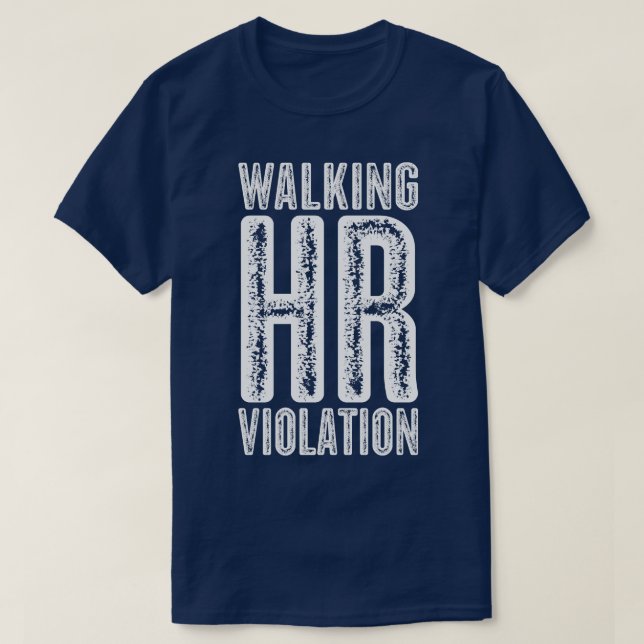 T-shirt Vintage Walking HR Violation Texte blanc (Design devant)