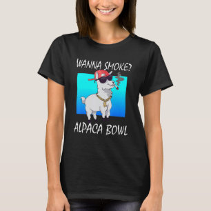 T-shirt Vintage Wanna Smoke Alpaca Bowl Retro Alpaca