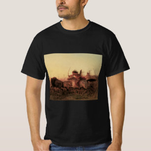 T-shirt Vintage West, Chasse aux buffles indiens par Charl