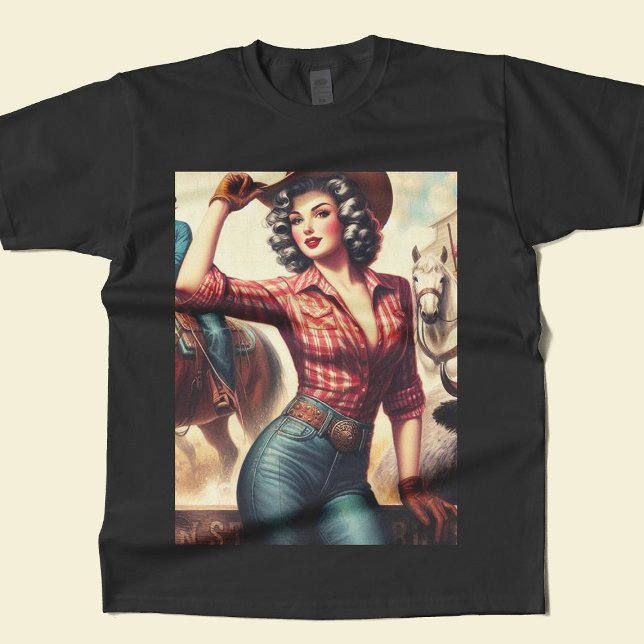 T-shirt Vintage Western Cowgirl (Créateur téléchargé)