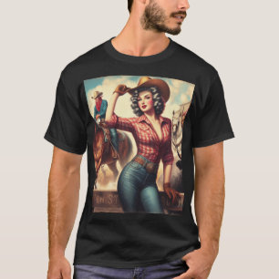 T-shirt Vintage Western Cowgirl