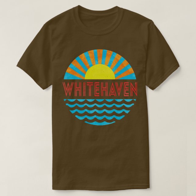 T-shirt Vintage Whitehaven Beach Sun Et Waves (Design devant)