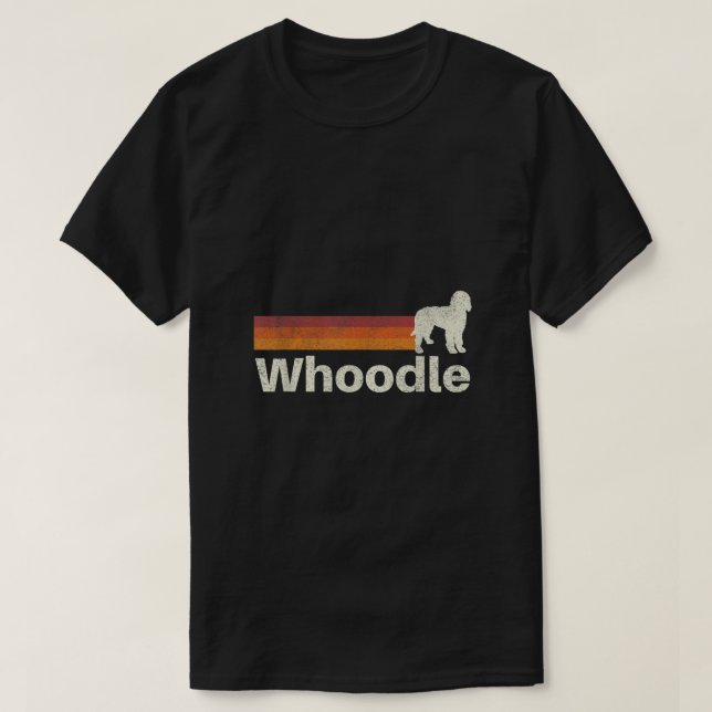 T-shirt Vintage Whodle Retro Maman Papa Chien (Design devant)