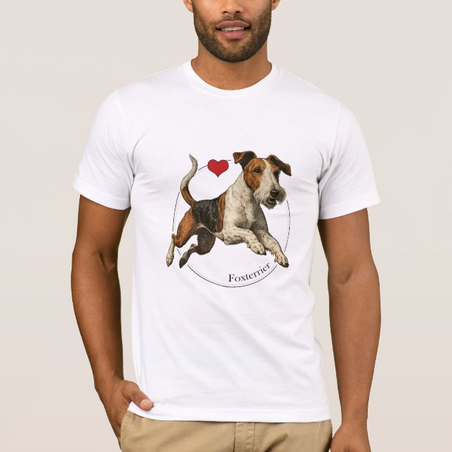 T-shirt vintage Wire Fox Terrier Portrait (Devant)