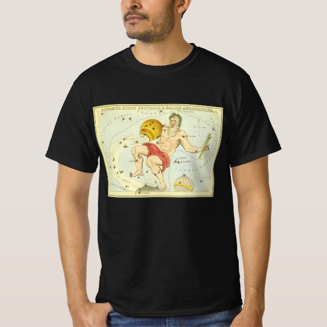 T-shirt Vintage Zodiaque, Astrologie Constellation du Vers (Devant)