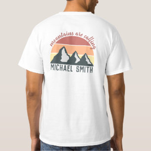 T-shirt Vintages pastels montagnes appellent mongram ciel