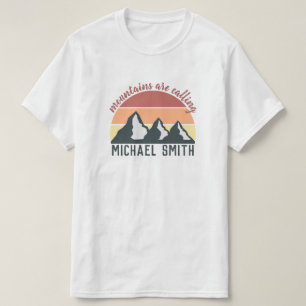 T-shirt Vintages pastels montagnes appellent mongram ciel
