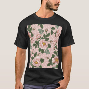 T-shirt Vintages Roses sauvages : Arrière - plan floral