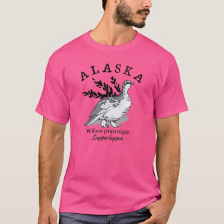T-shirt VintageStyle Alaska Willow Ptarmigan White Text St