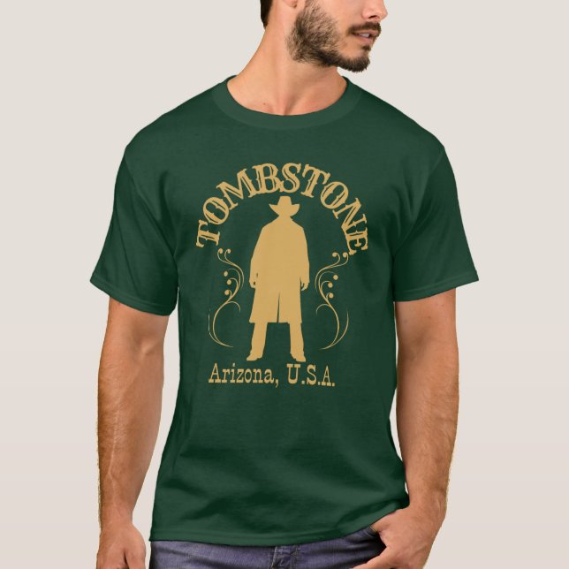 T-shirt VintageStyle Tombstone Arizona Tough Cowboy (Devant)