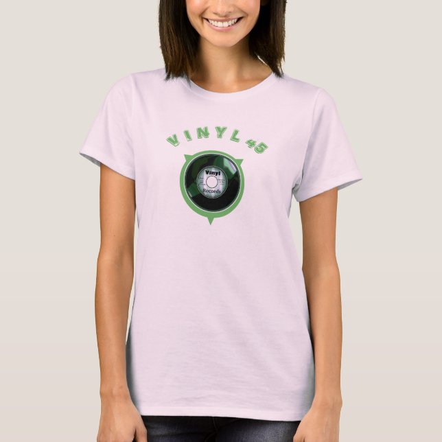 T-shirt Vinyl 45 Green Record 3 (Devant)