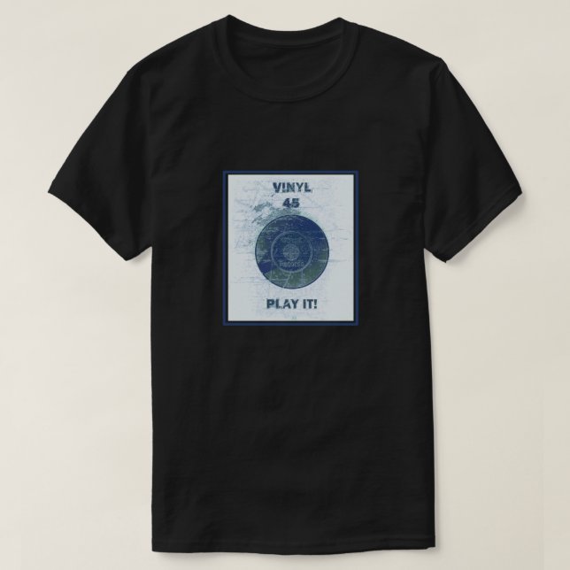 T-shirt Vinyl - 45 tr/min Record -Lite Bleu (Design devant)