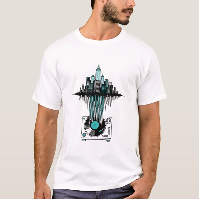 T-shirt Vinyl City Soundwave | Amoureux de la musique d'ar (Devant)
