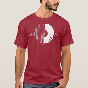 T-shirt Vinyl Heartbeat Cool Music Disque Jockey DJ Cadeau