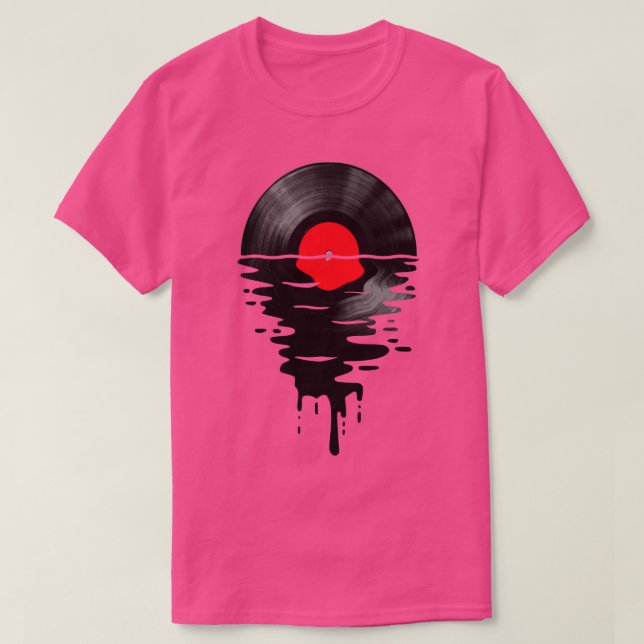 T-shirt Vinyl LP Music Record Sunset Red (Design devant)