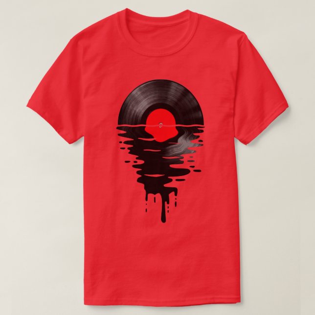T-shirt Vinyl LP Music Record Sunset Red (Design devant)