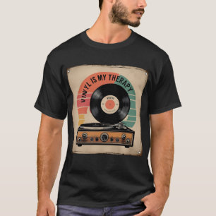 T-shirt Vinyl My Therapy - Tourne-disque Retro Sunset T-Sh