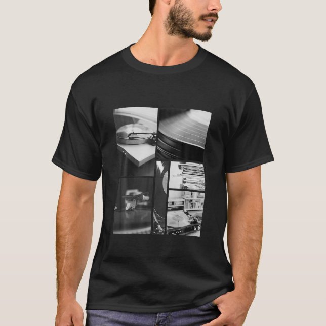T-shirt Vinyl Record. Noir (Devant)