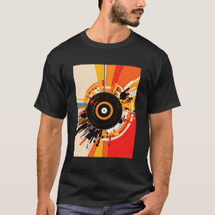 T-shirt Vinyl Record Player Dj Music Vintage Retro