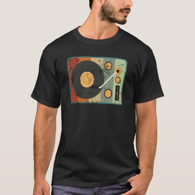 T-shirt Vinyl Record Player Retro Music Record Collector   (Devant)