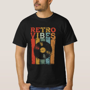T-shirt Vinyl Record "Retro Vibes" Style déprimé T-Shir