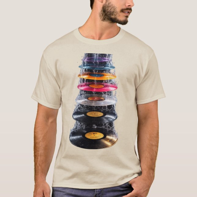 T-shirt Vinyle Coloré Art Splash Cascade (Devant)