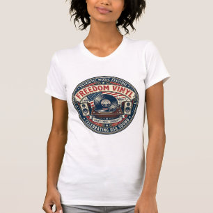 T-shirt Vinyle de la liberté Patriotique Disque vinyle pat