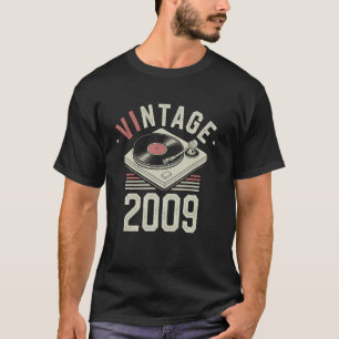 T-shirt Vinyle Rétro Joue pour Anniversaire 2009 14 Ans