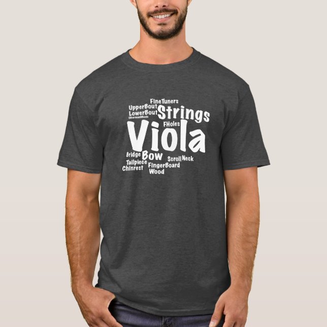 T-shirt Viola Word Cloud Texte blanc (Devant)
