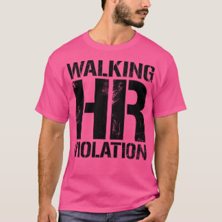 T-shirt Violation HR Vintage Texte noir