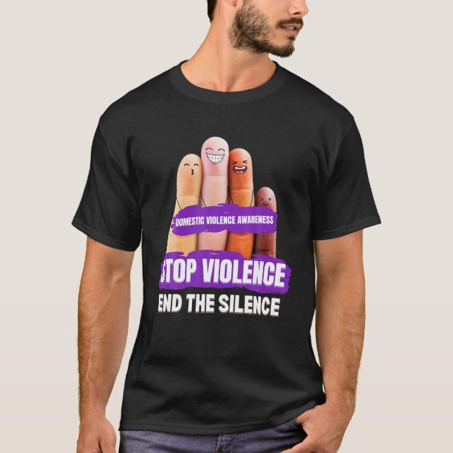 T-shirt Violence domestique : cesser la violence mettre fi (Devant)