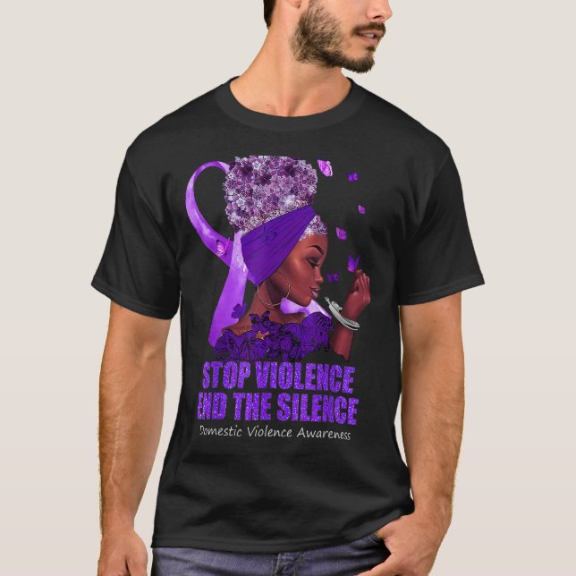 T-shirt Violence domestique : cesser la violence mettre fi (Devant)
