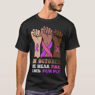 T-shirt Violence domestique Ruban rose violet de sensibili