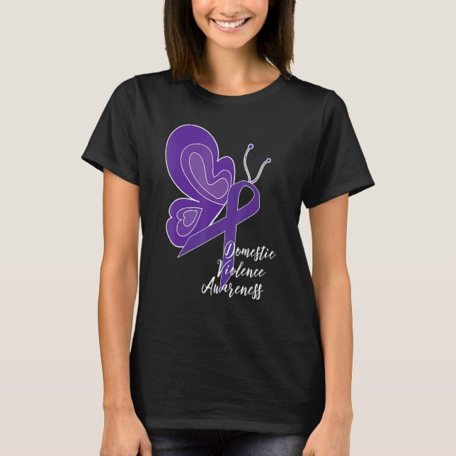T-shirt Violence Domestique Sensibilisation Abus Ruban Vio (Devant)