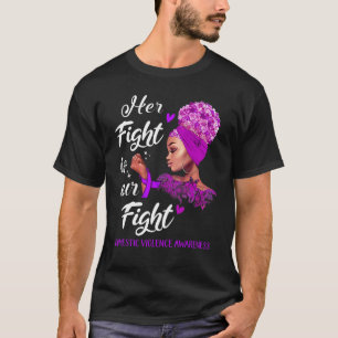 T-shirt Violence domestique Sensibilisation Son combat est