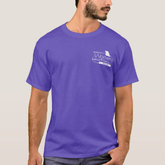 T-shirt violet avec logo MOWPC sur le devant et le