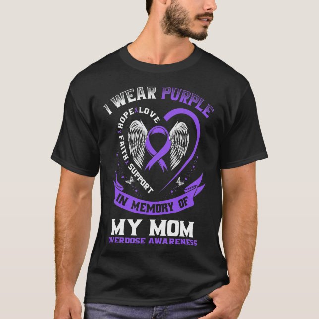 T-shirt Violet En Mémoire De Ma Mère Conscience De L'Overd (Devant)