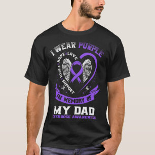 T-shirt Violet en mémoire de mon papa Conscience de la sur