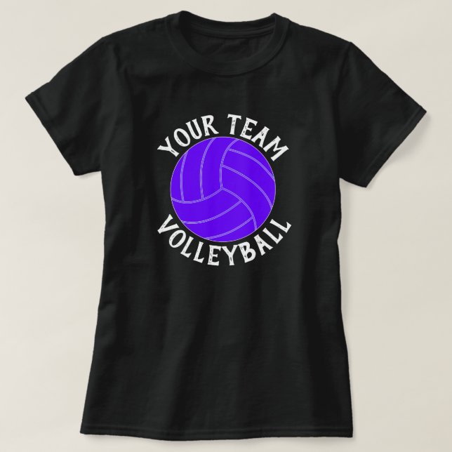 T-shirt violet équipe de volley-ball, joueur et no (Design devant)