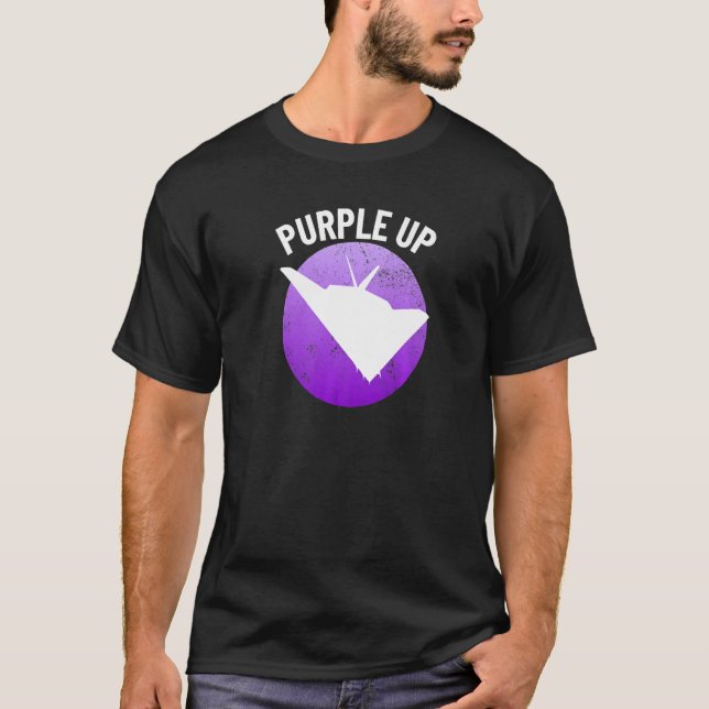 T-shirt Violet F117 Stealth Nighthawk Militaire Garçons (Devant)