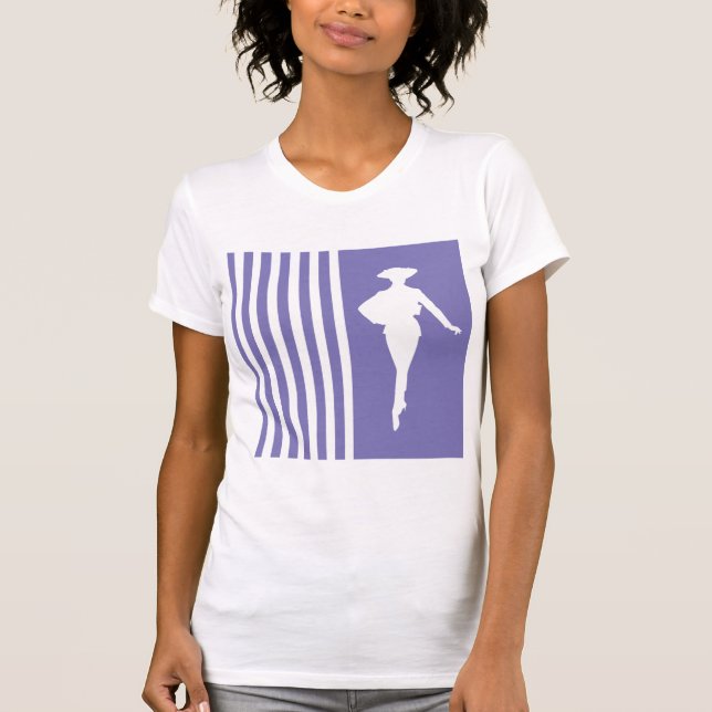 T-shirt Violet Grandes Modernes avec Silhouette Mode (Devant)