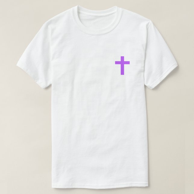 T-shirt violet Je crois en Jésus (Design devant)