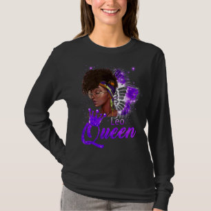 T-shirt Violet Leo Reine Africaine Américaine Juillet Août