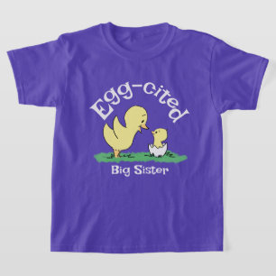 T-shirt violet Mère poule Grande sœur adorable